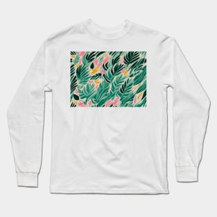 Boho floral Leaf design Long Sleeve T-Shirt